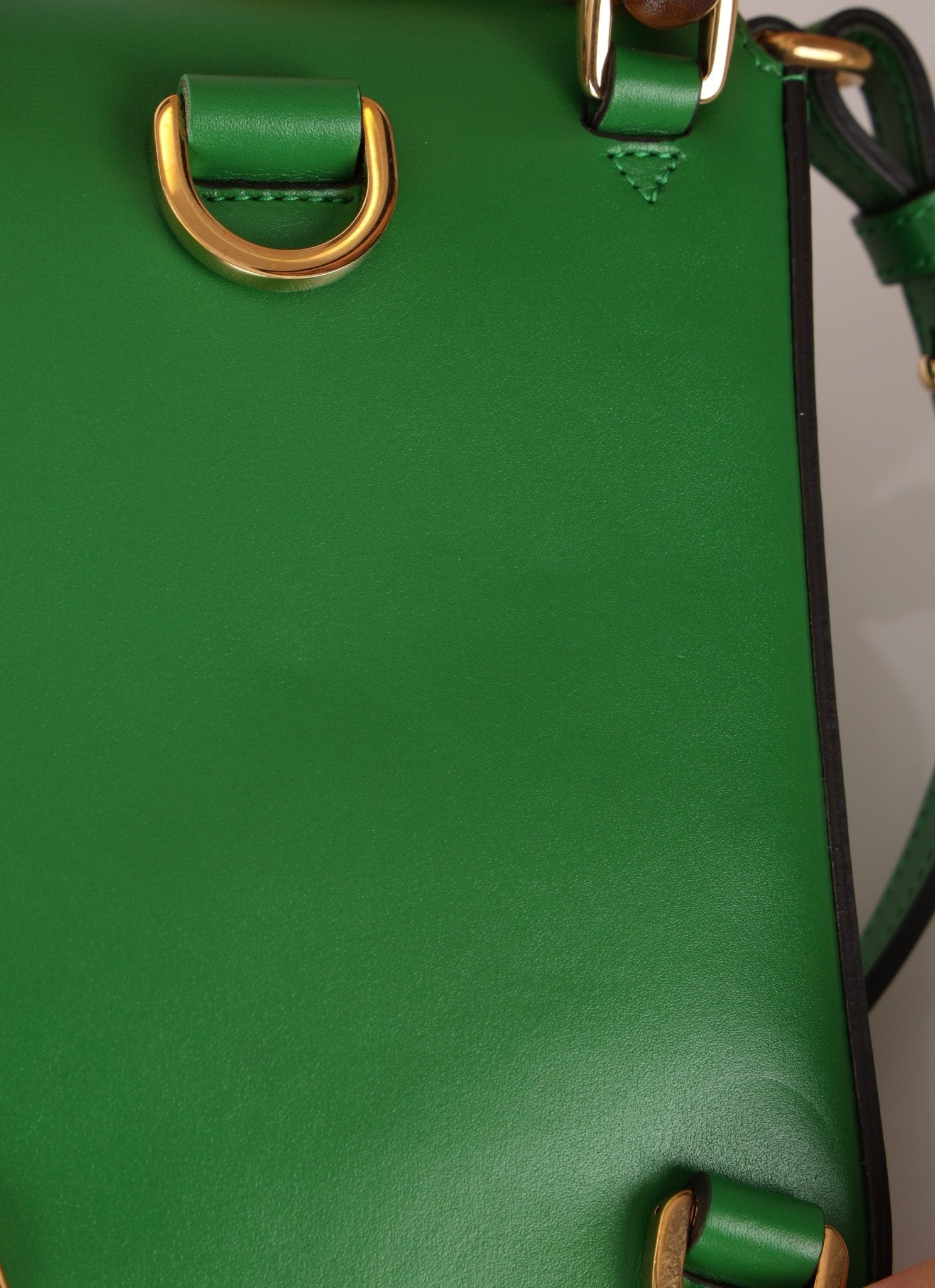 Gucci Green Bamboo Turnlock Vertical Top Handle 3 Way Bag - FashioNica