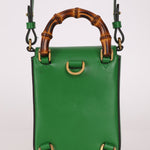 Gucci Green Bamboo Turnlock Vertical Top Handle 3 Way Bag - FashioNica
