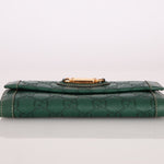 Gucci Green Leather Guccissima Long Wallet - FashioNica