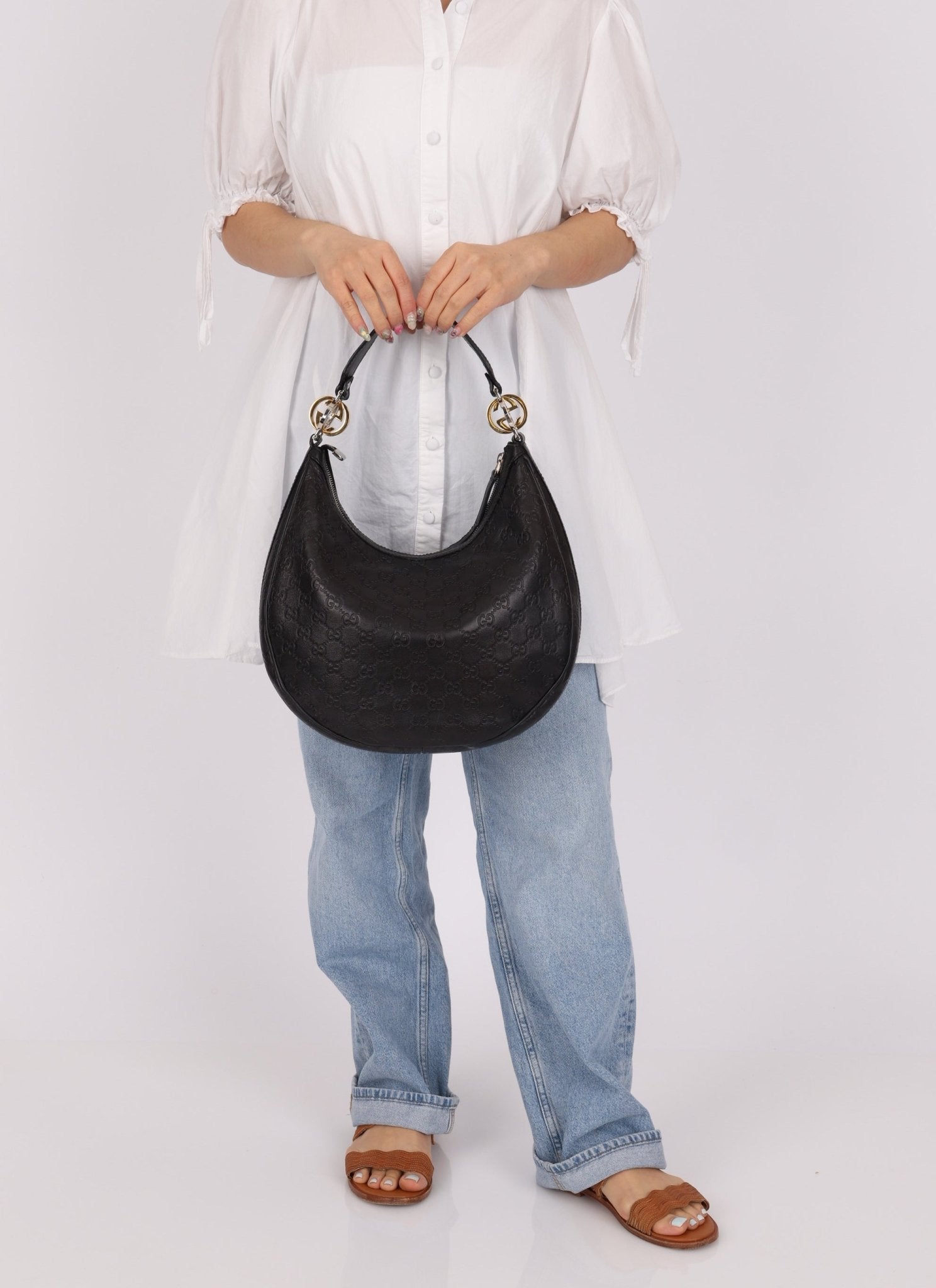 Gucci Guccissima Leather Twins Hobo - FashioNica