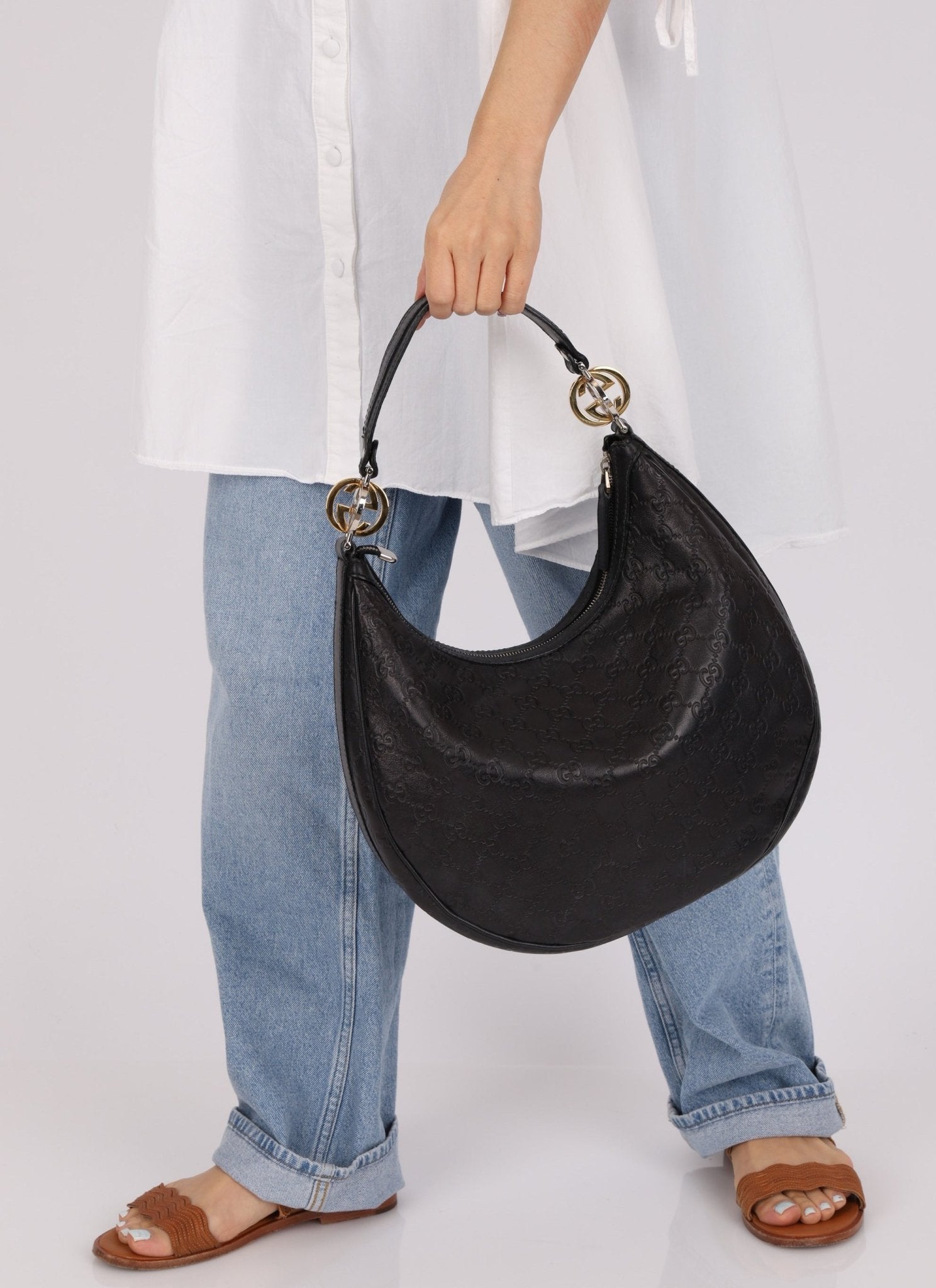 Gucci Guccissima Leather Twins Hobo - FashioNica