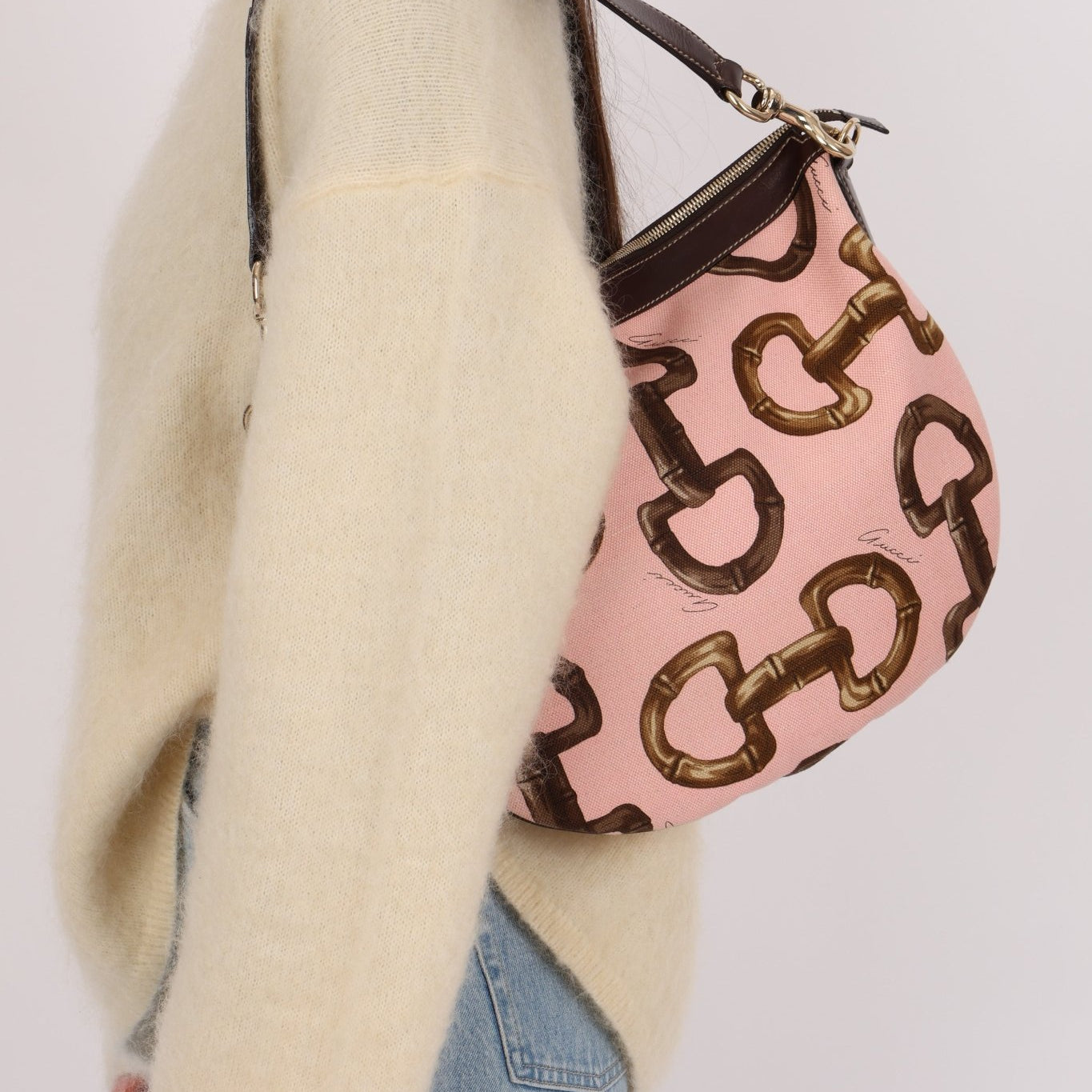 Gucci Horsebit Hobo Canvas Bag - FashioNica
