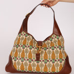 Gucci Large Pineapple Canvas Jackie Bouvier Hobo - FashioNica