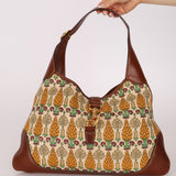 Gucci Large Pineapple Canvas Jackie Bouvier Hobo - FashioNica