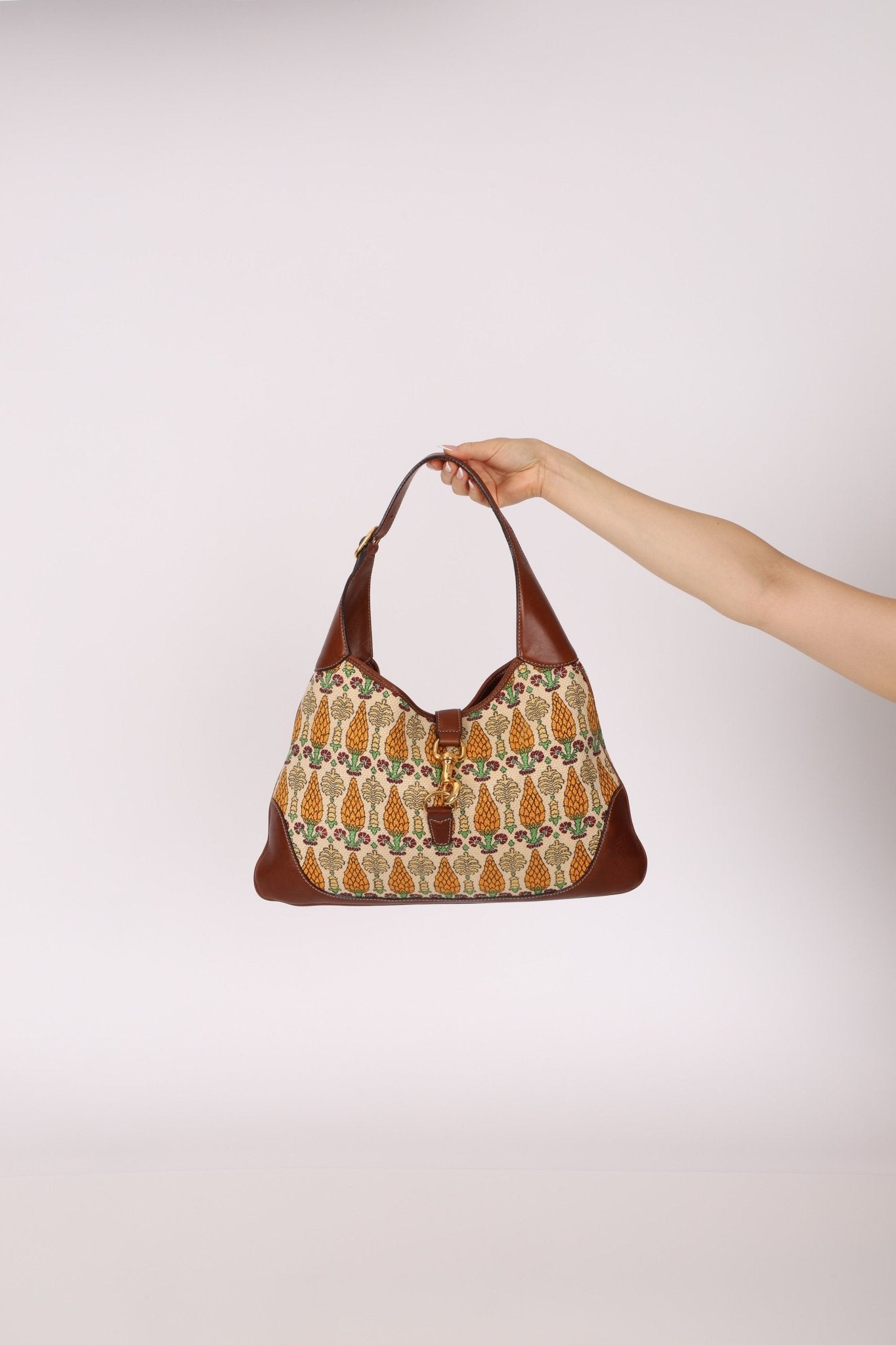 Gucci Large Pineapple Canvas Jackie Bouvier Hobo - FashioNica