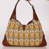 Gucci Large Pineapple Canvas Jackie Bouvier Hobo - FashioNica