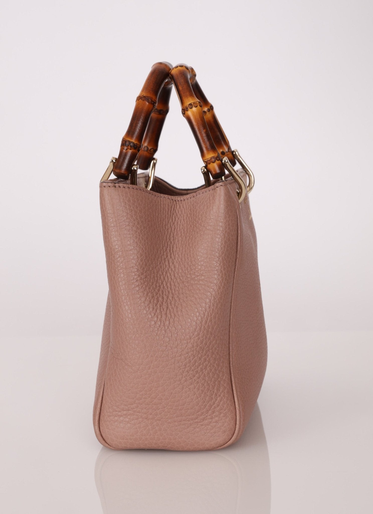 Gucci Leather Bamboo Mini Shopper Tote - FashioNica