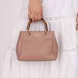 Gucci Leather Bamboo Mini Shopper Tote - FashioNica