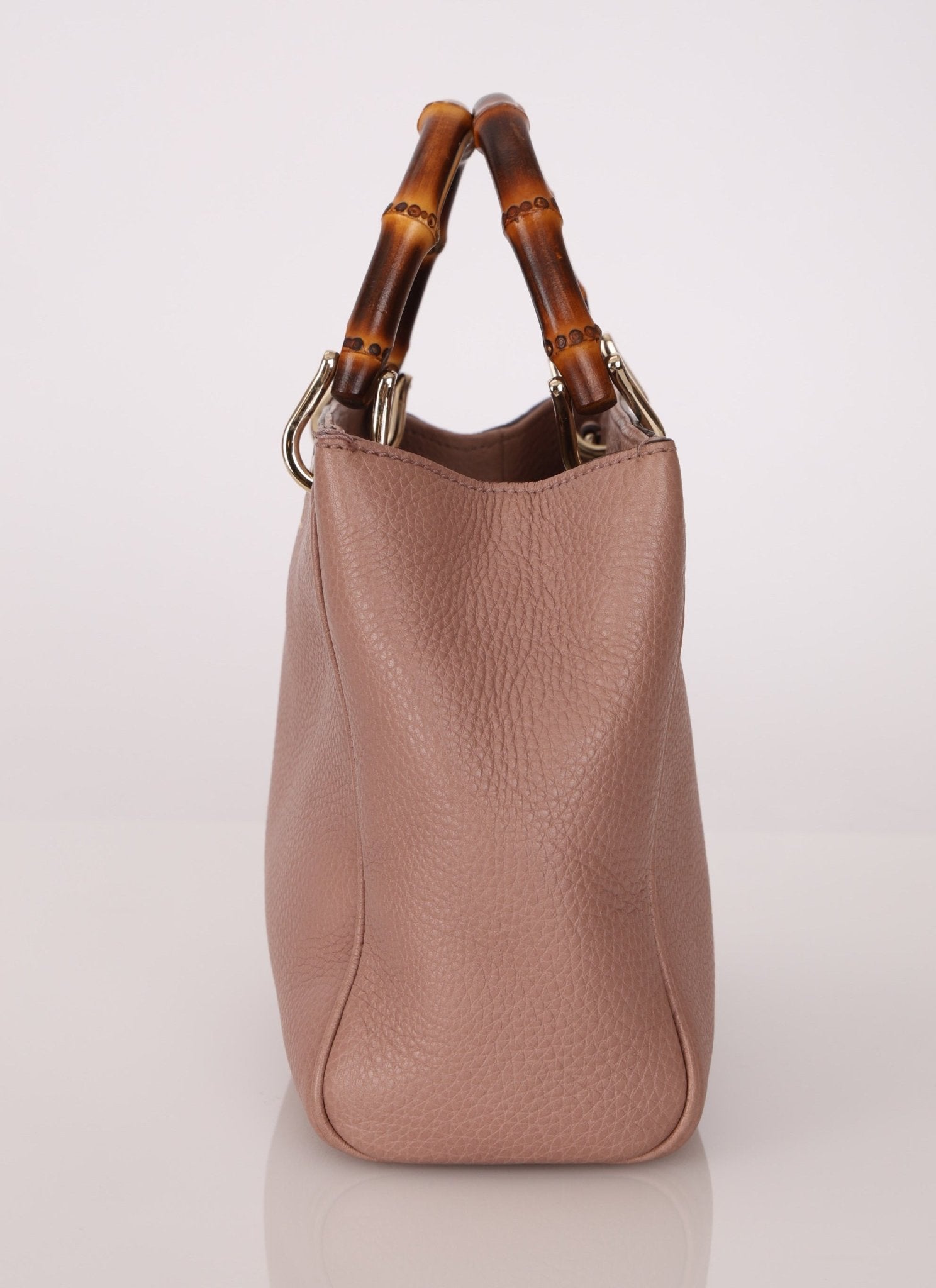 Gucci Leather Bamboo Mini Shopper Tote - FashioNica