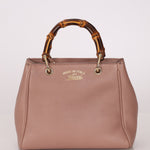 Gucci Leather Bamboo Mini Shopper Tote - FashioNica