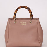 Gucci Leather Bamboo Mini Shopper Tote - FashioNica