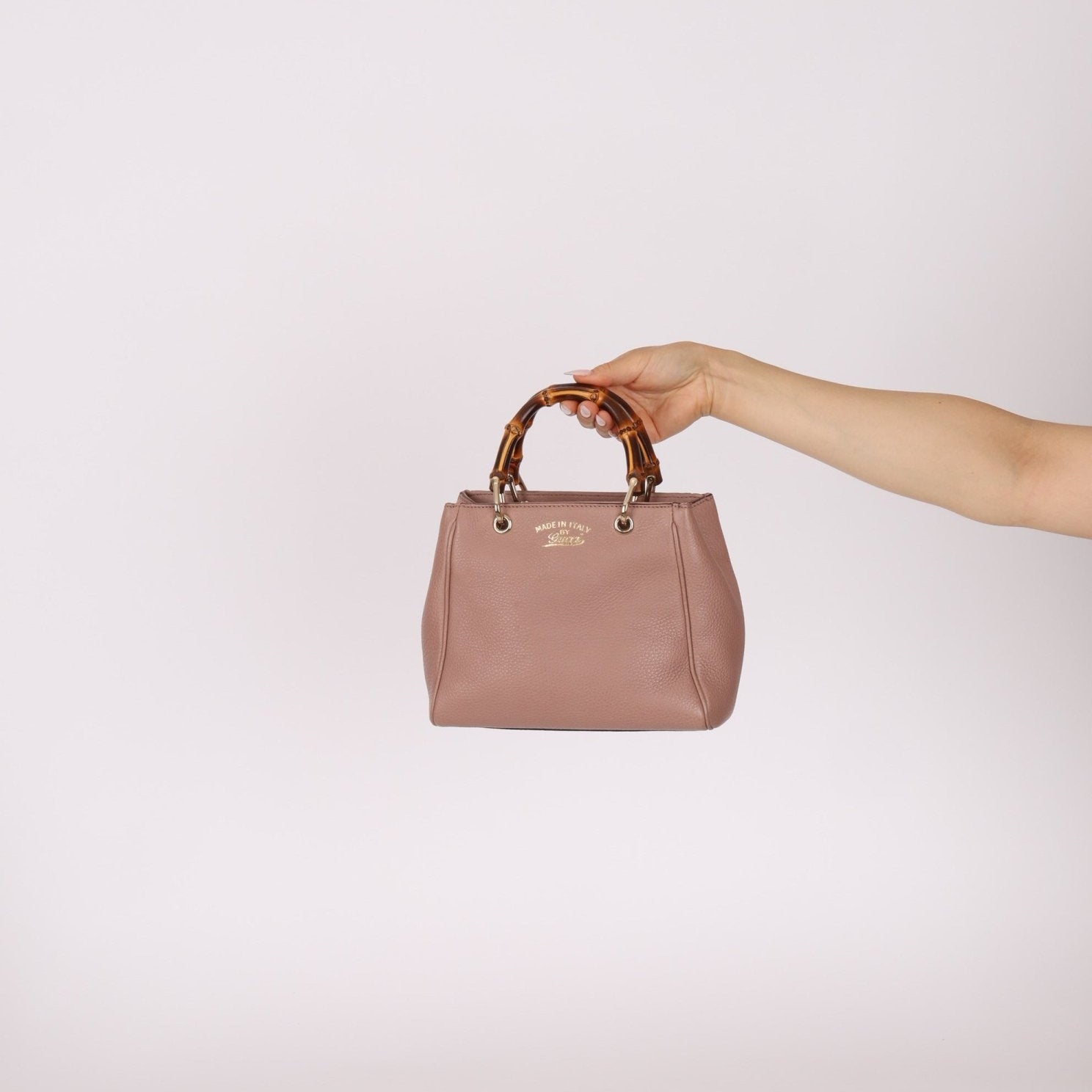 Gucci Leather Bamboo Mini Shopper Tote - FashioNica