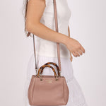 Gucci Leather Bamboo Mini Shopper Tote - FashioNica