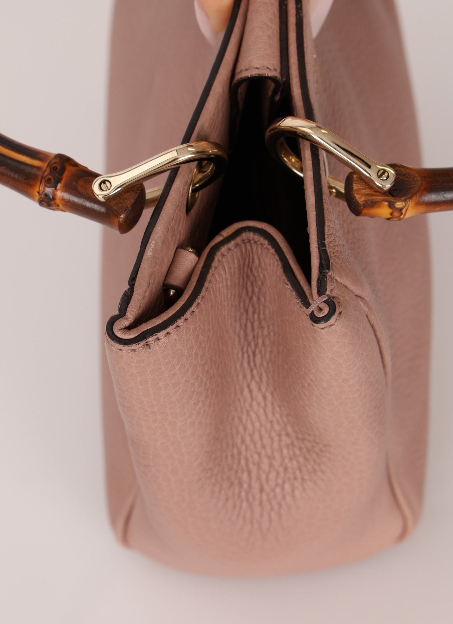 Gucci Leather Bamboo Mini Shopper Tote - FashioNica