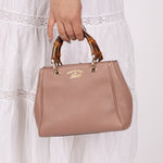 Gucci Leather Bamboo Mini Shopper Tote - FashioNica