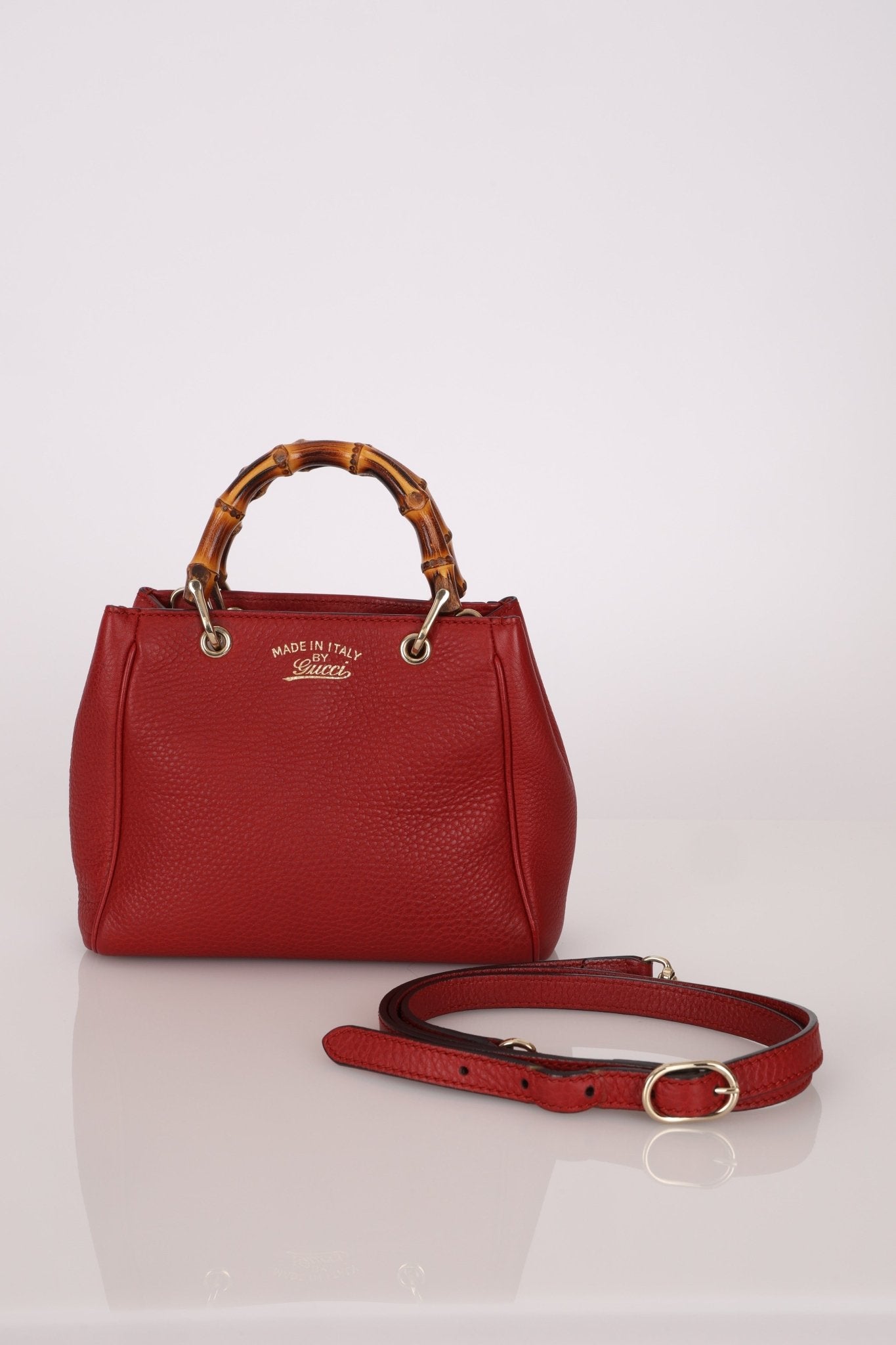 Gucci Leather Bamboo Mini Tote - FashioNica