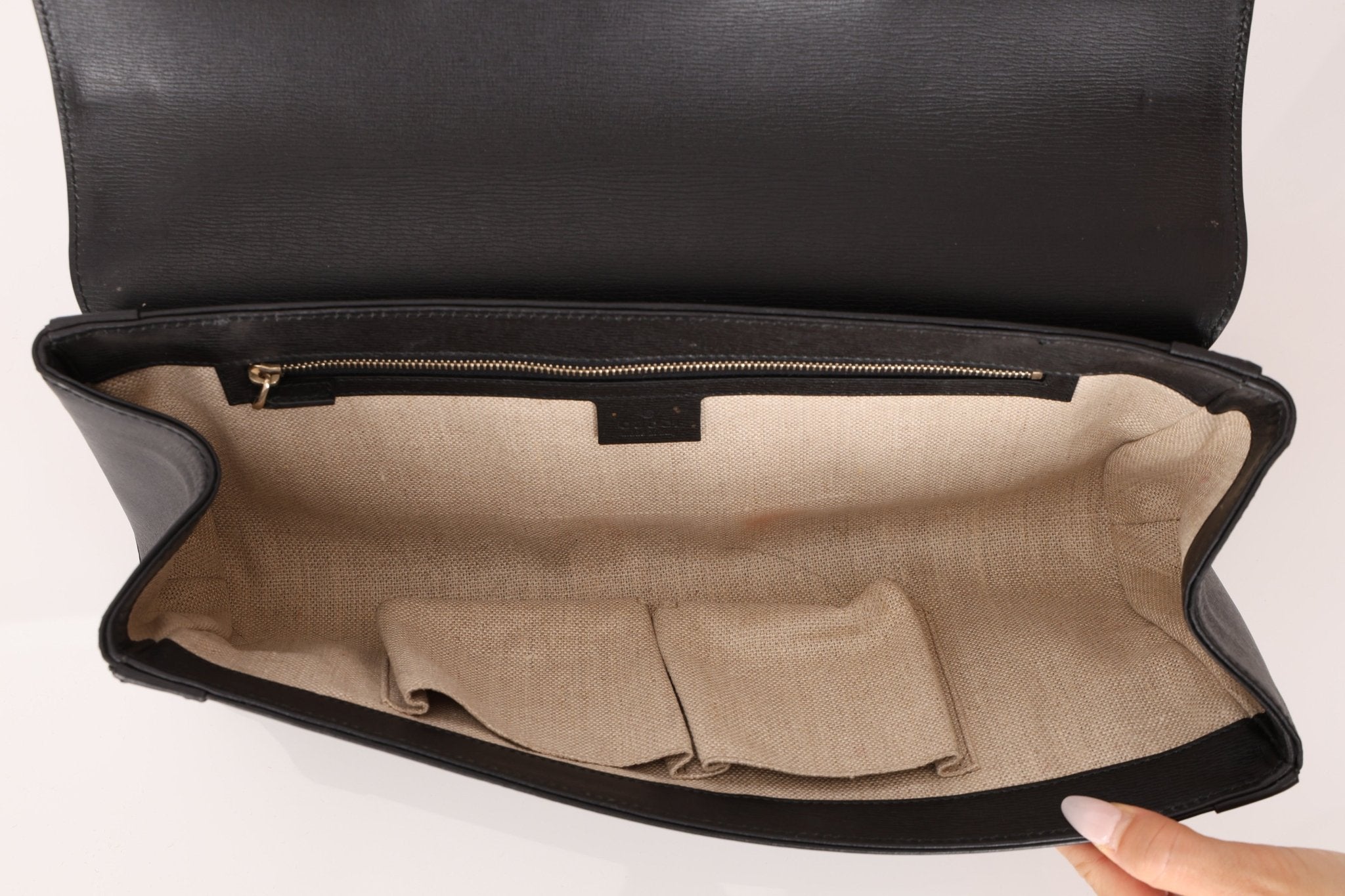 Gucci Leather Bamboo XL Clutch - FashioNica