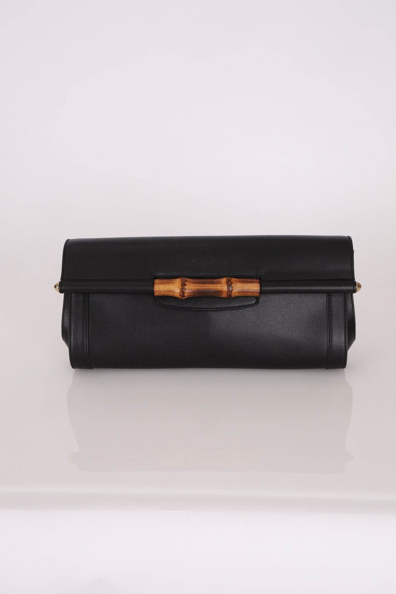 Gucci Leather Bamboo XL Clutch - FashioNica