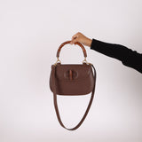 Gucci Leather Brown Bamboo Top Handle w/ Strap - FashioNica
