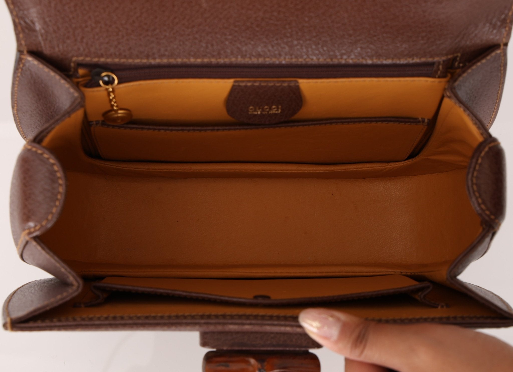 Gucci Leather Brown Bamboo Top Handle w/ Strap - FashioNica