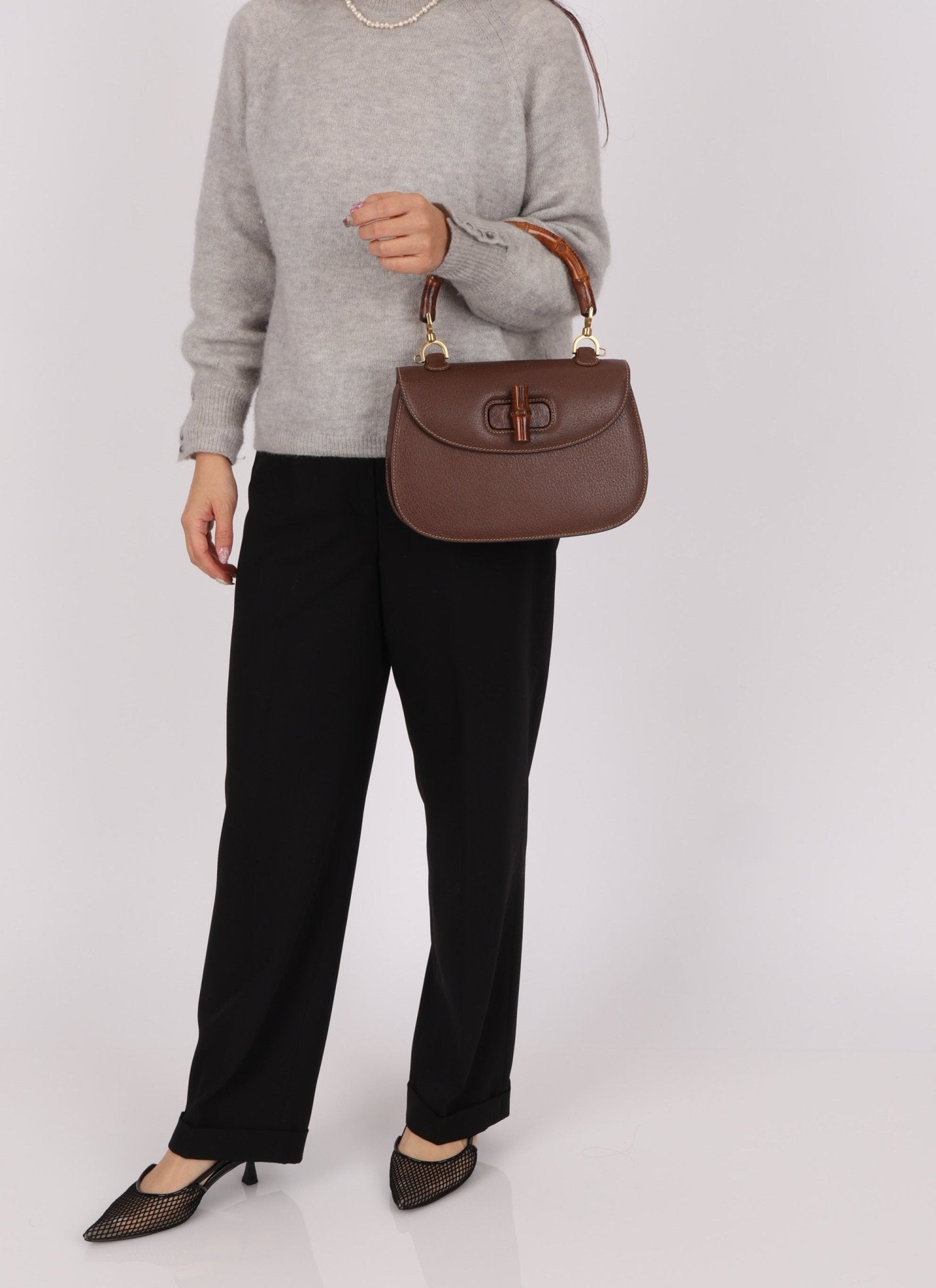 Gucci Leather Brown Bamboo Top Handle w/ Strap - FashioNica