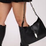 Gucci Leather Paperclip Chain Small Jackie - FashioNica