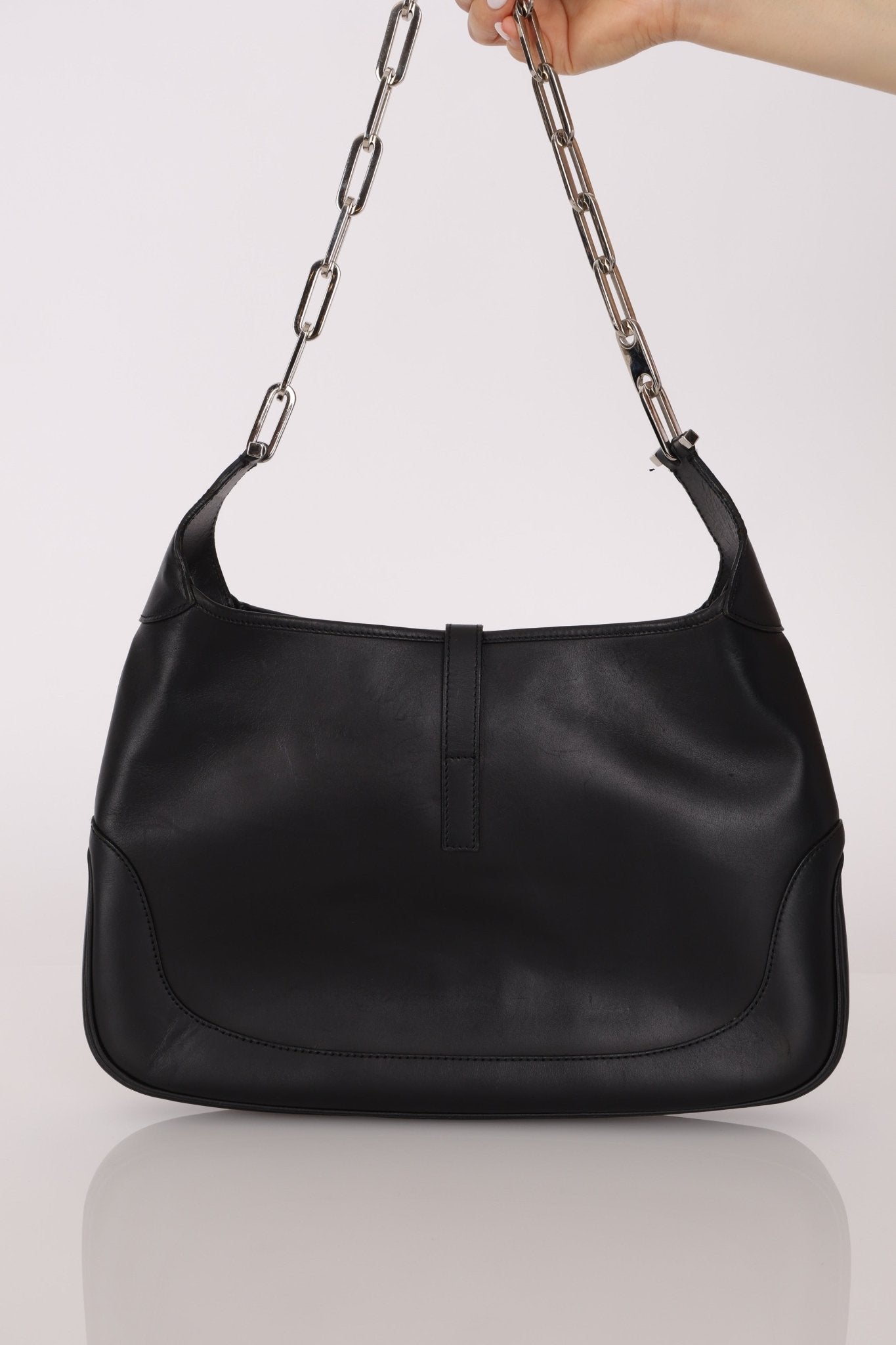 Gucci Leather Paperclip Chain Small Jackie - FashioNica