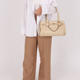 Gucci Leather Rosegold Horsebit Chain Ivory Handle Bag - FashioNica