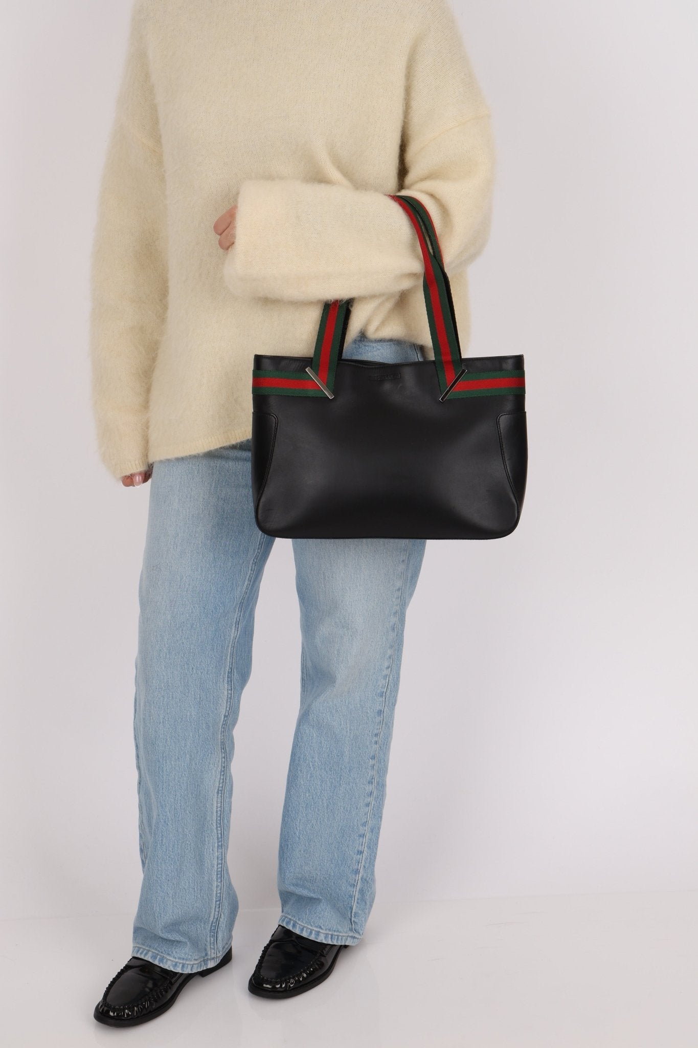 Gucci Leather Sherry Tote Bag - FashioNica