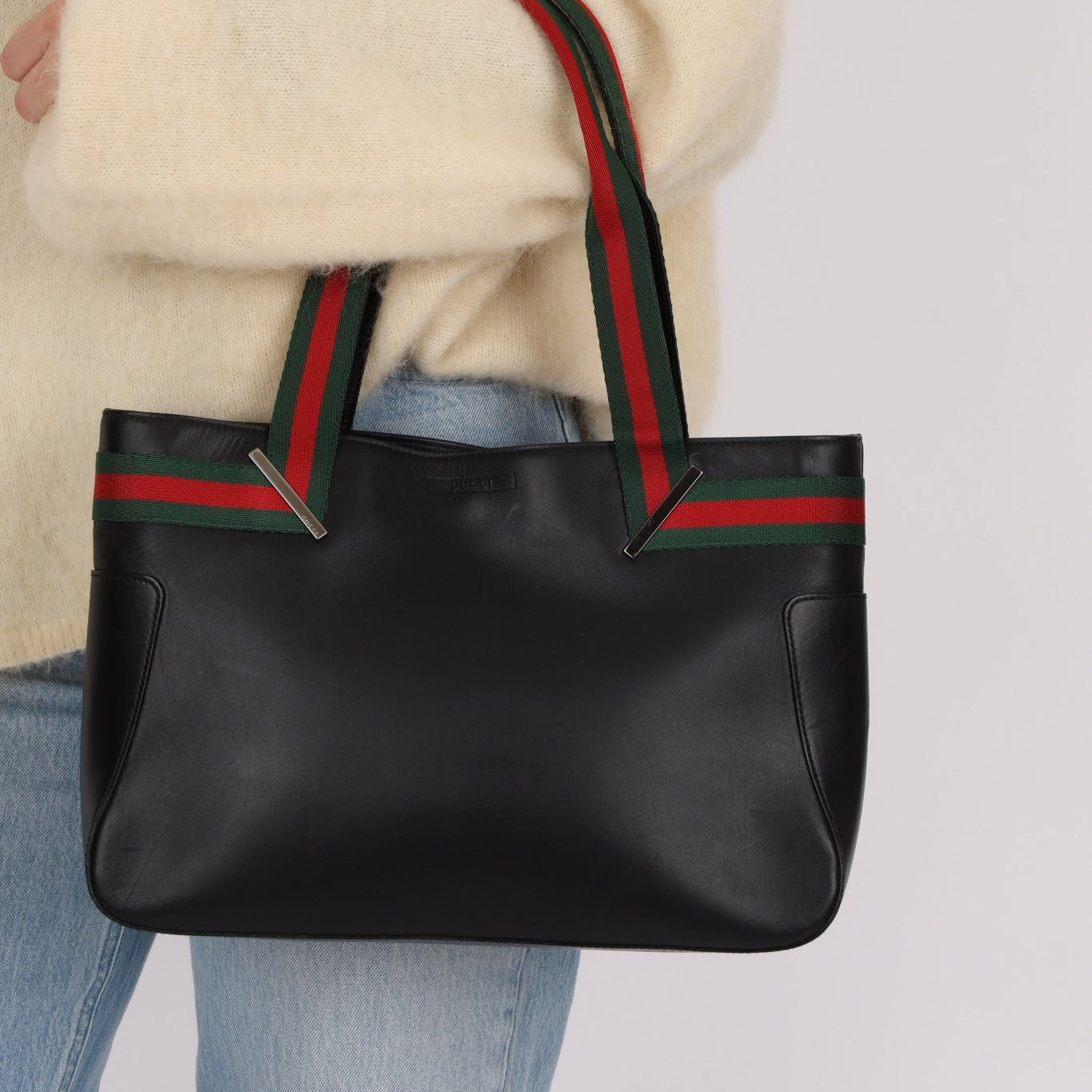 Gucci Leather Sherry Tote Bag - FashioNica
