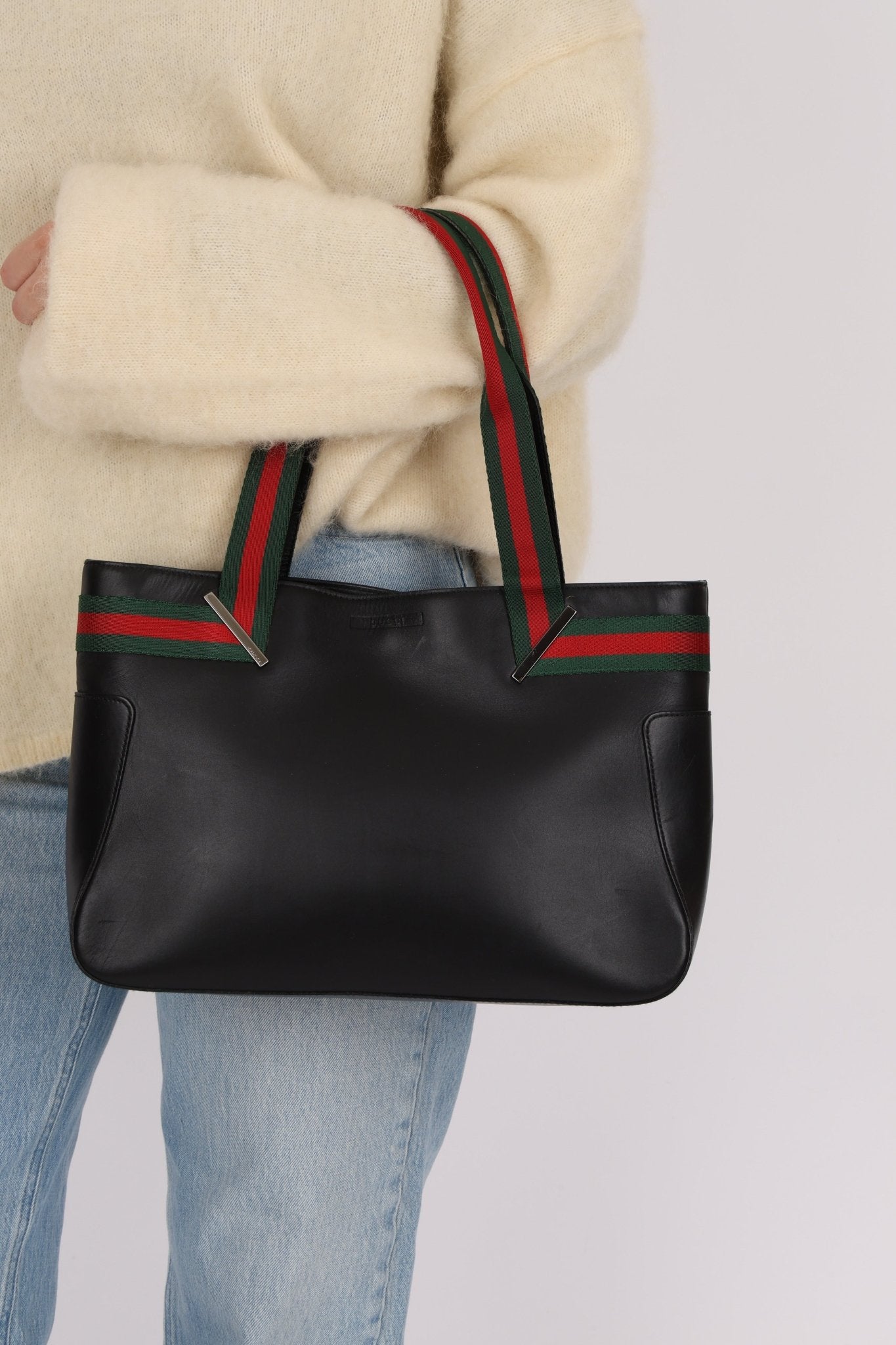 Gucci Leather Sherry Tote Bag - FashioNica