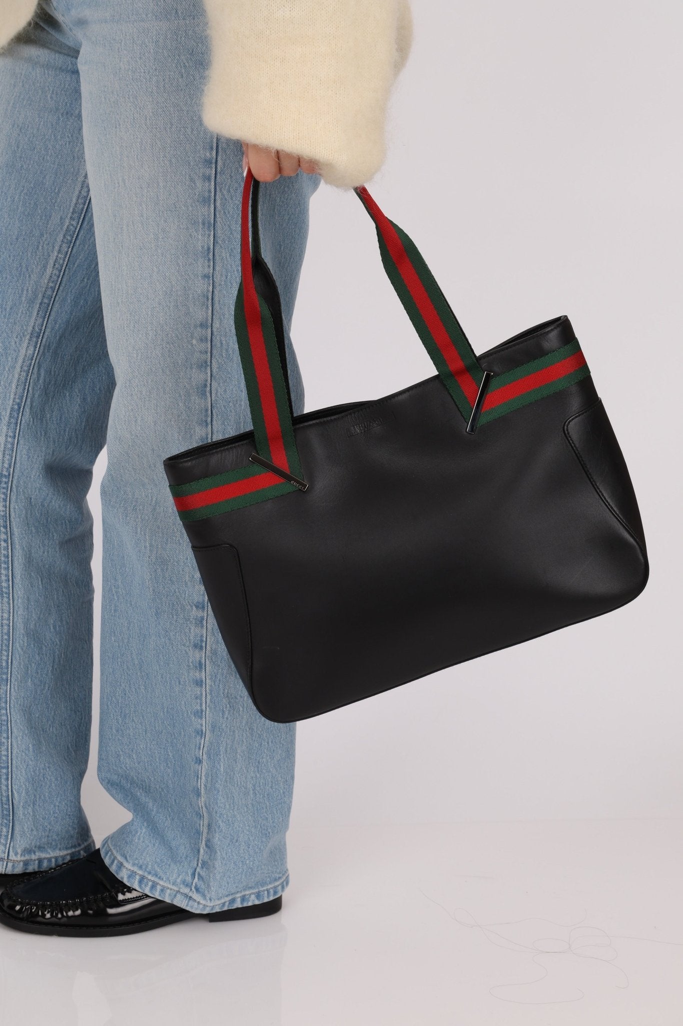 Gucci Leather Sherry Tote Bag - FashioNica