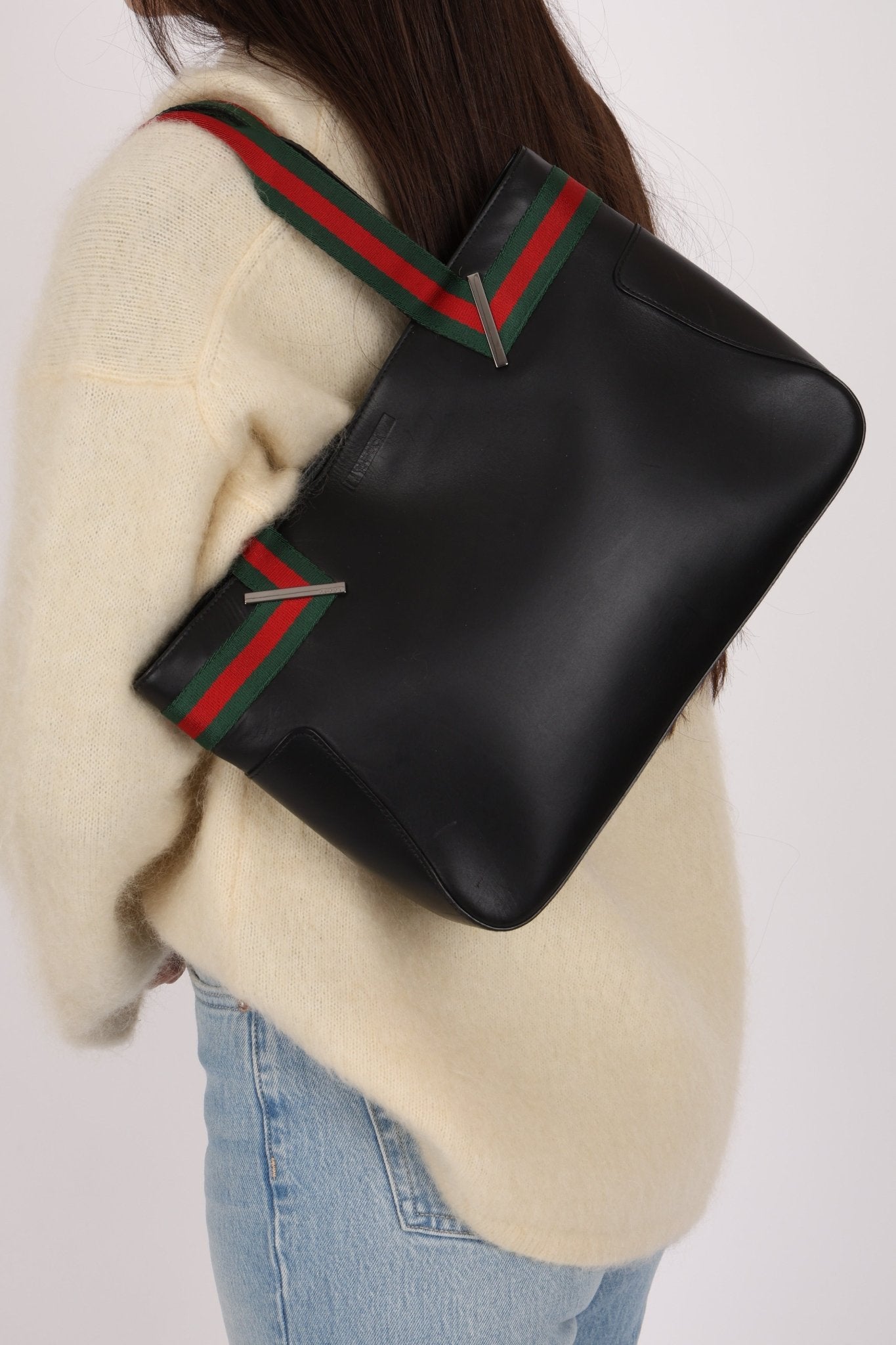 Gucci Leather Sherry Tote Bag - FashioNica