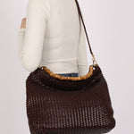 Gucci Leather Woven Bamboo Top Handle w/ Strap - FashioNica