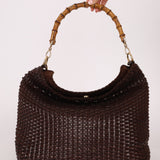 Gucci Leather Woven Bamboo Top Handle w/ Strap - FashioNica