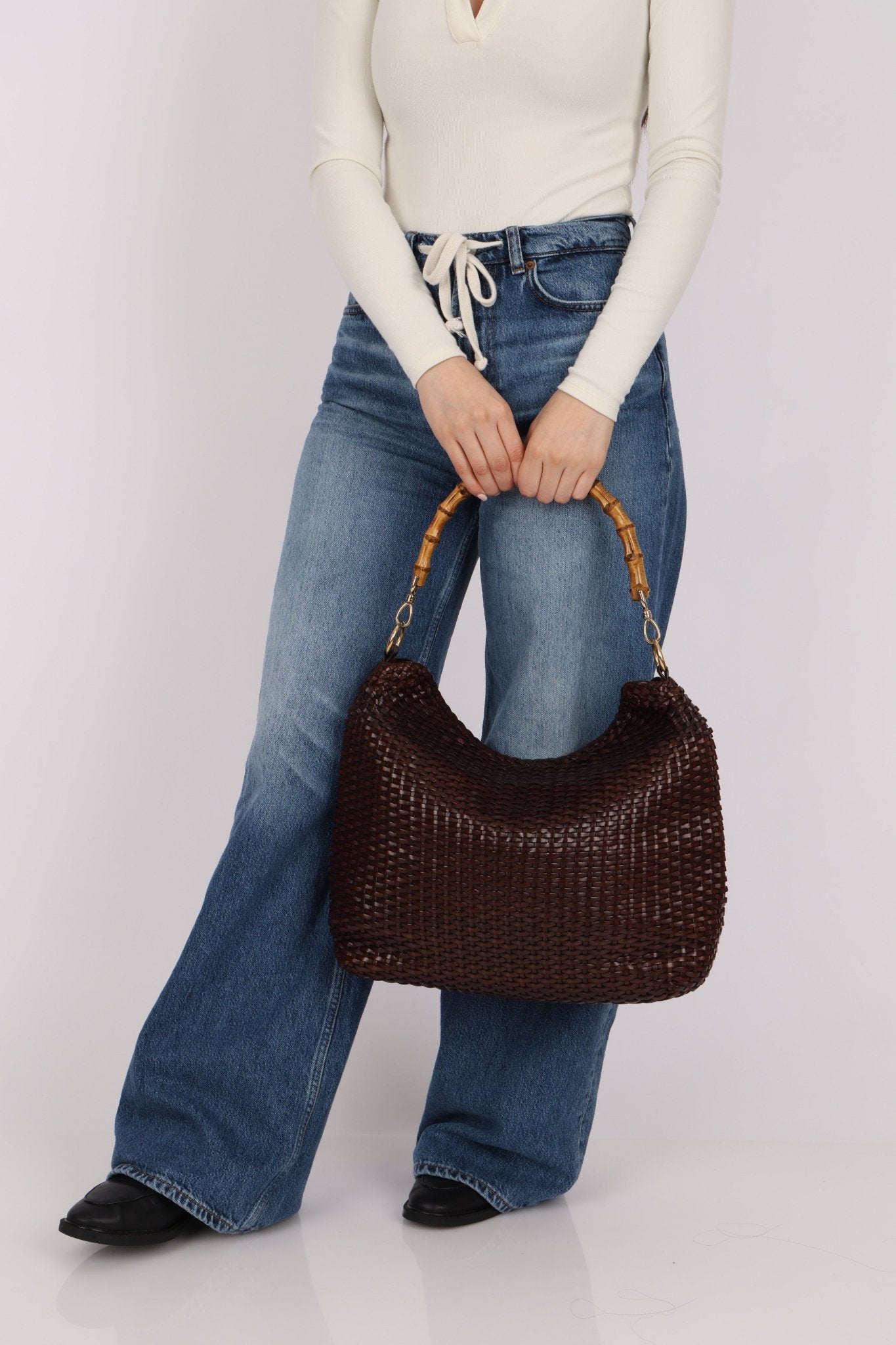 Gucci Leather Woven Bamboo Top Handle w/ Strap - FashioNica