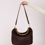 Gucci Leather Woven Bamboo Top Handle w/ Strap - FashioNica