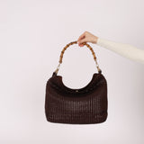 Gucci Leather Woven Bamboo Top Handle w/ Strap - FashioNica