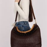 Gucci Leather Woven Bamboo Top Handle w/ Strap - FashioNica