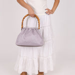 Gucci Lilac Monogram Bamboo Top Handle Tote - FashioNica