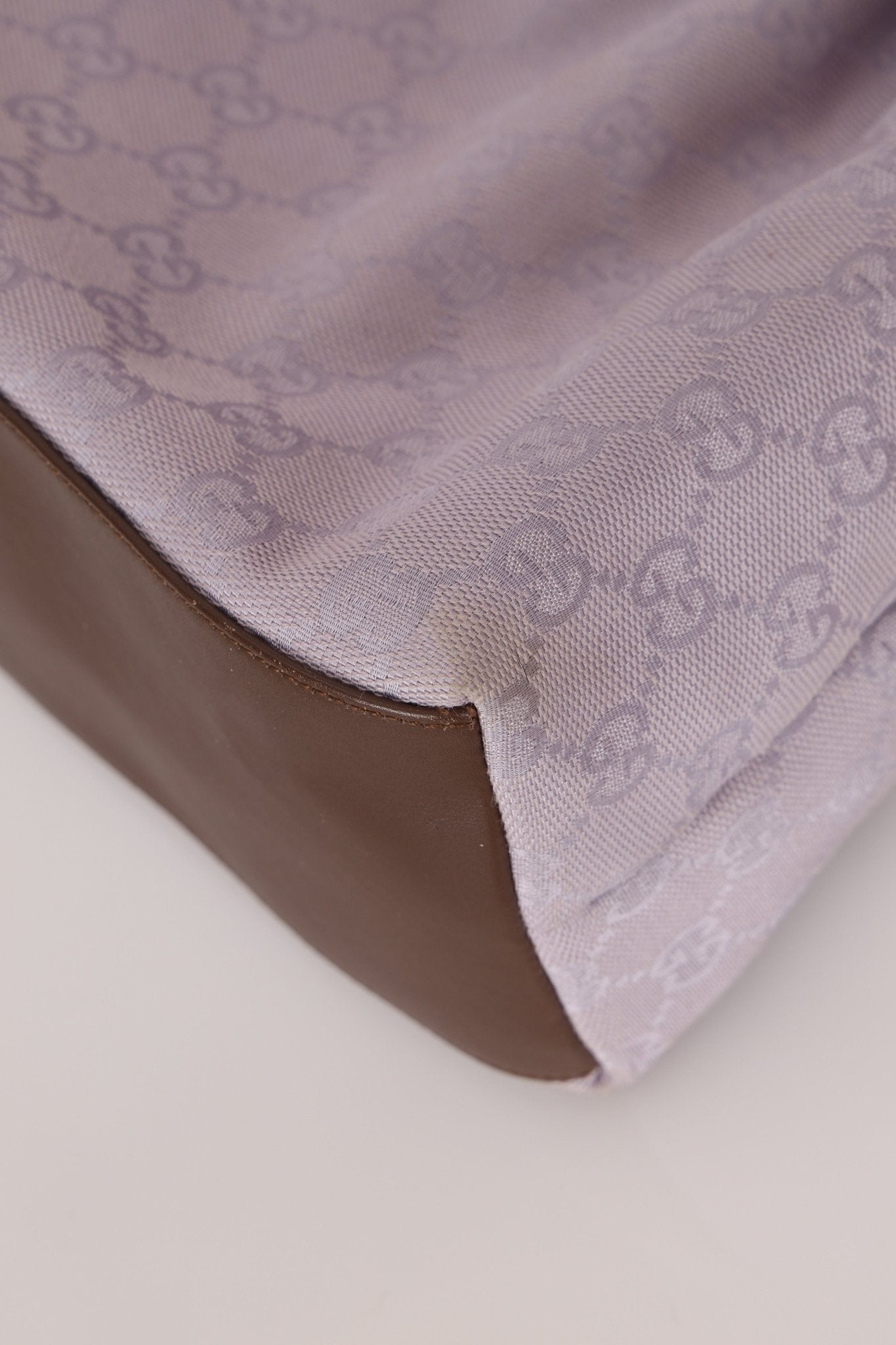 Gucci Lilac Monogram Bamboo Top Handle Tote - FashioNica