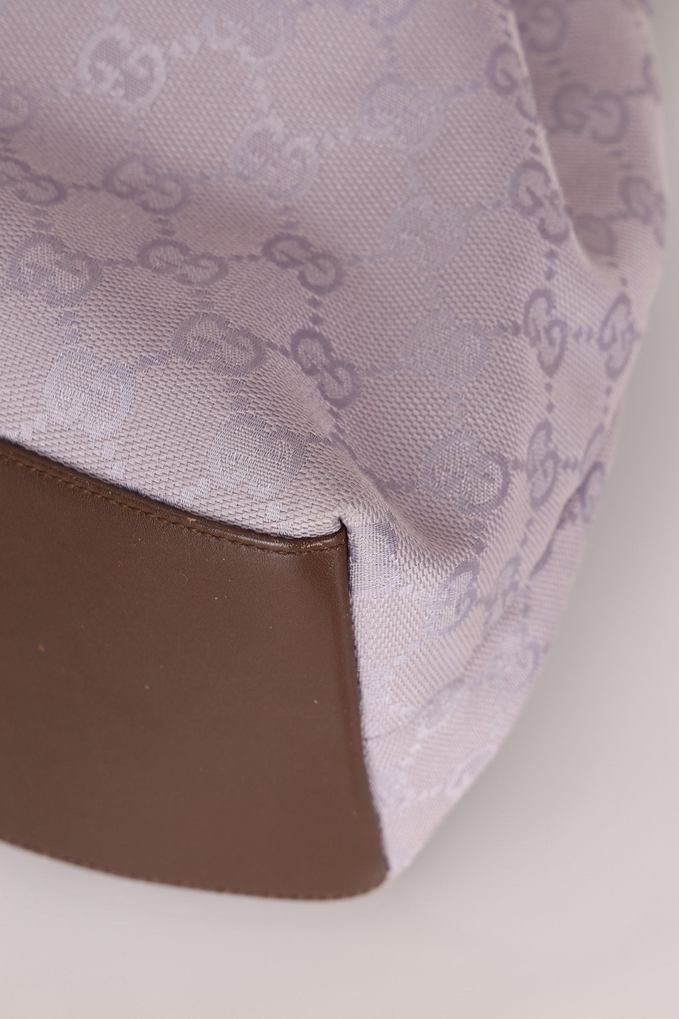 Gucci Lilac Monogram Bamboo Top Handle Tote - FashioNica