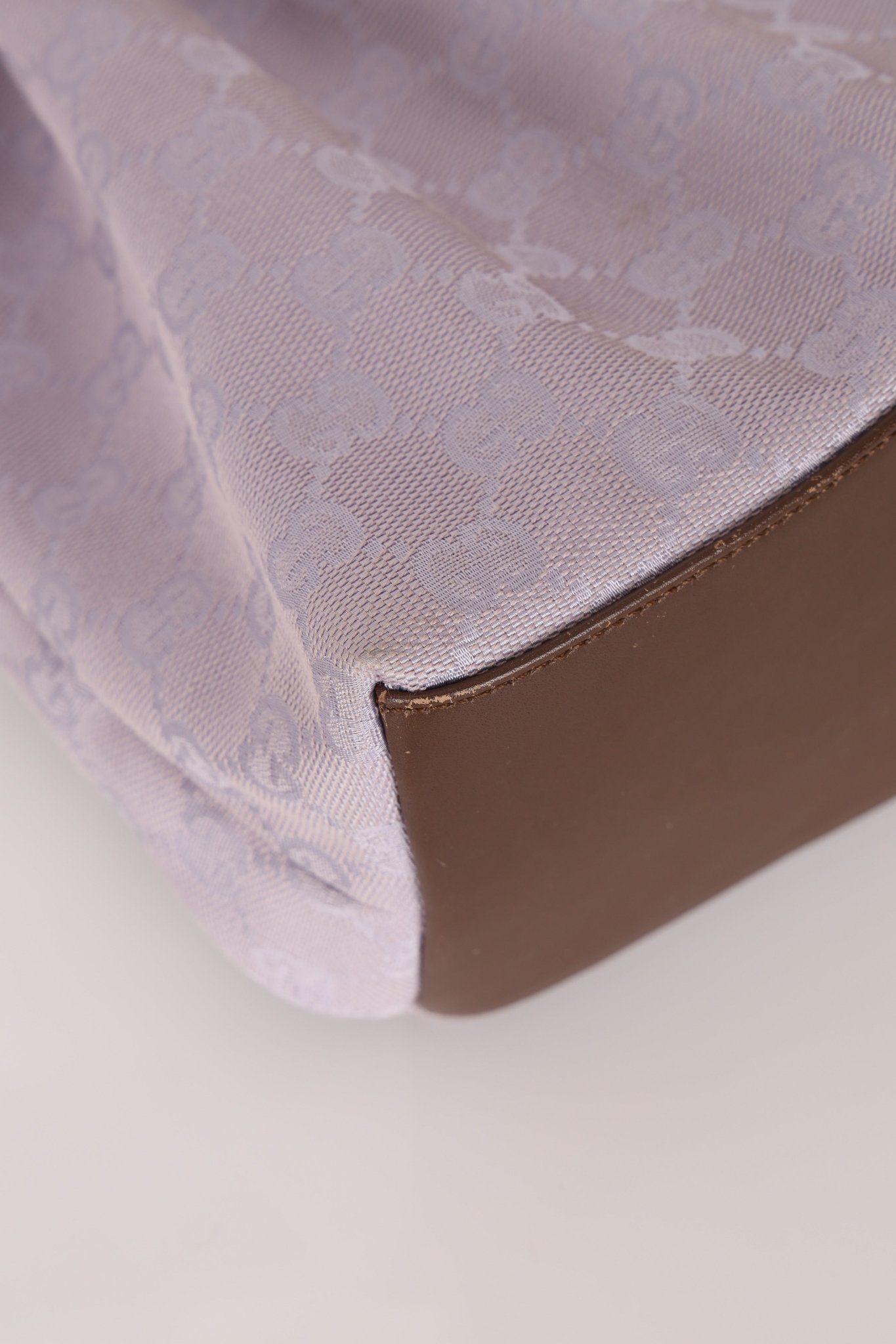 Gucci Lilac Monogram Bamboo Top Handle Tote - FashioNica