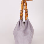 Gucci Lilac Monogram Bamboo Top Handle Tote - FashioNica