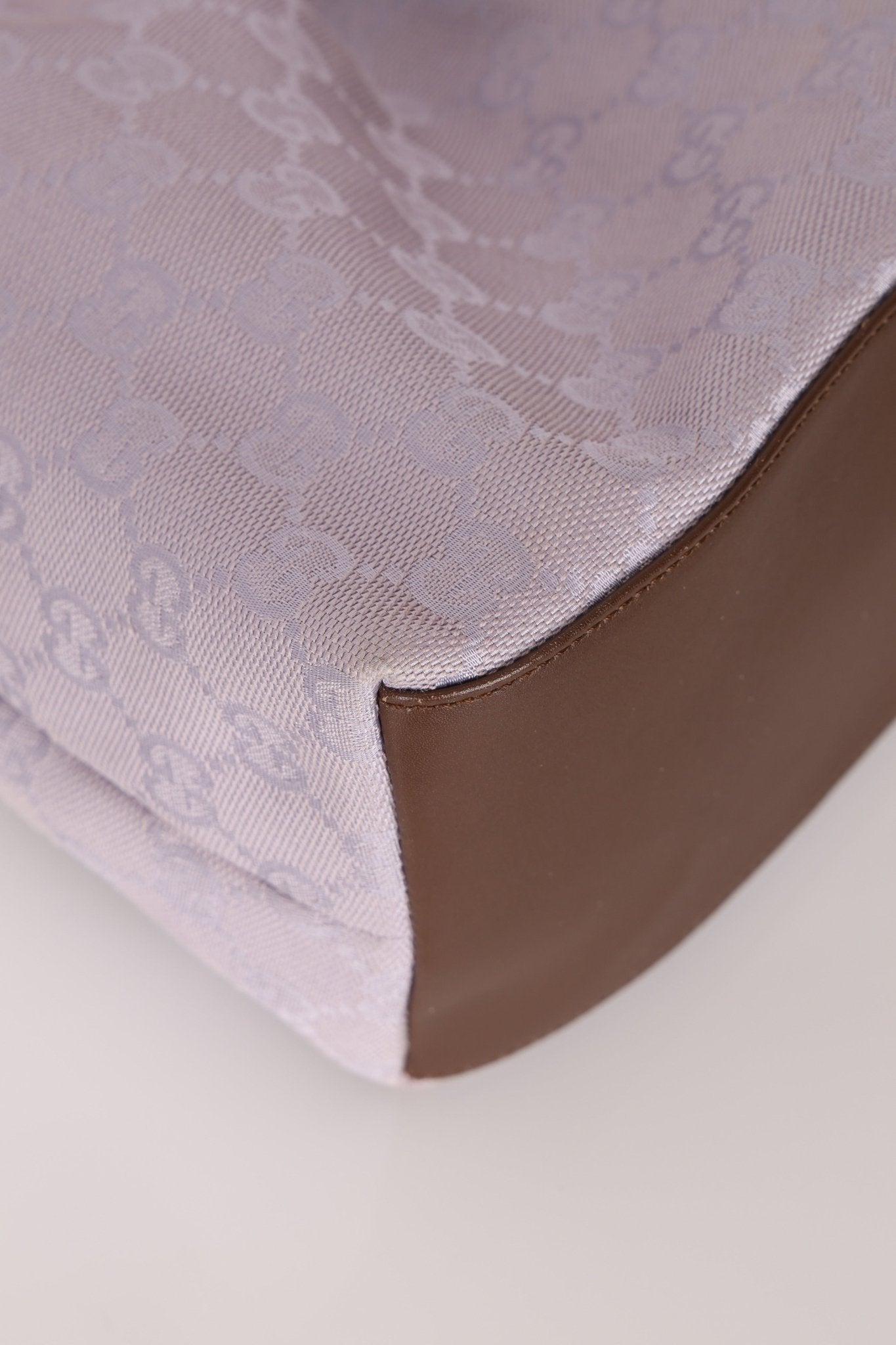 Gucci Lilac Monogram Bamboo Top Handle Tote - FashioNica