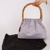 Gucci Lilac Monogram Bamboo Top Handle Tote - FashioNica