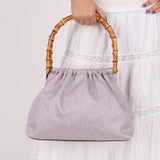 Gucci Lilac Monogram Bamboo Top Handle Tote - FashioNica