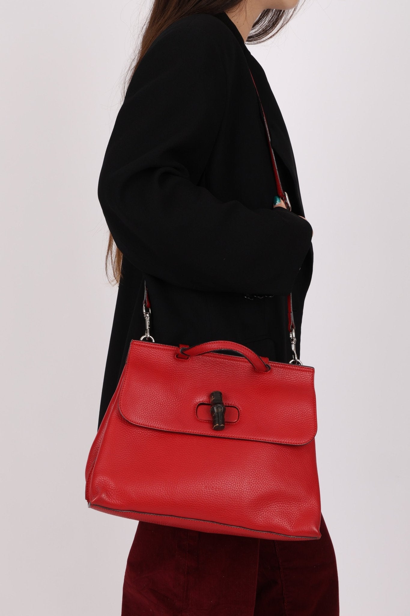 Gucci Medium Daily Bamboo2Way Kelly Bag - FashioNica