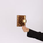 Gucci Metallic Bronze Monogram Agenda Cover - FashioNica