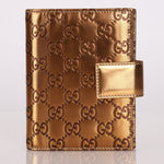 Gucci Metallic Bronze Monogram Agenda Cover - FashioNica